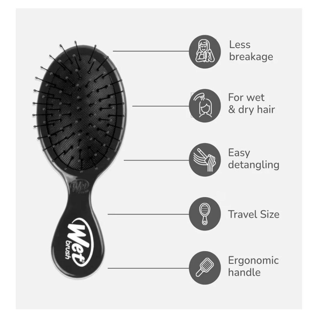 Wet Brush Mini Detangling Brush - Black (2 for $7) - Picture 3 of 5
